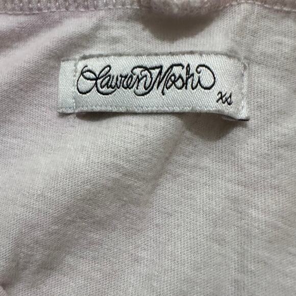 Lauren Moshi Edda Tie Dye Tongue Ultra Soft Lightweight Vintage Tee White, XS - Picture 3 of 8